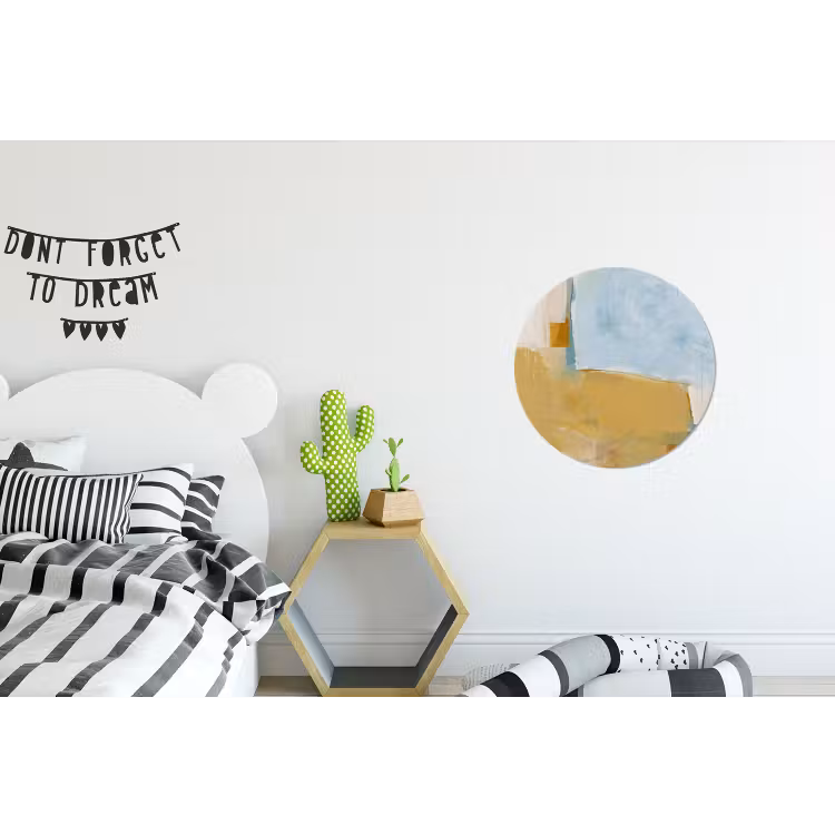 Abstract - Kleuren - Kunst - Modern - Blauw Wandcirkel aluminium klein -kinderkamer