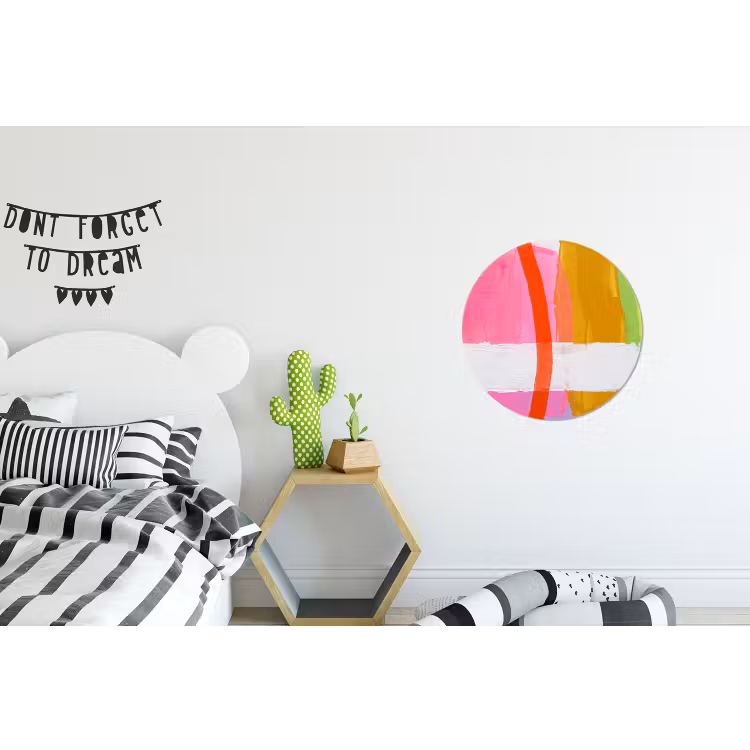 Abstract - Kleurrijk - Vormen - Modern - Kunst Wandcirkel aluminium klein -kinderkamer