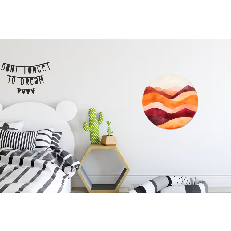 Abstract - Landschap - Golven Wandcirkel aluminium klein -kinderkamer