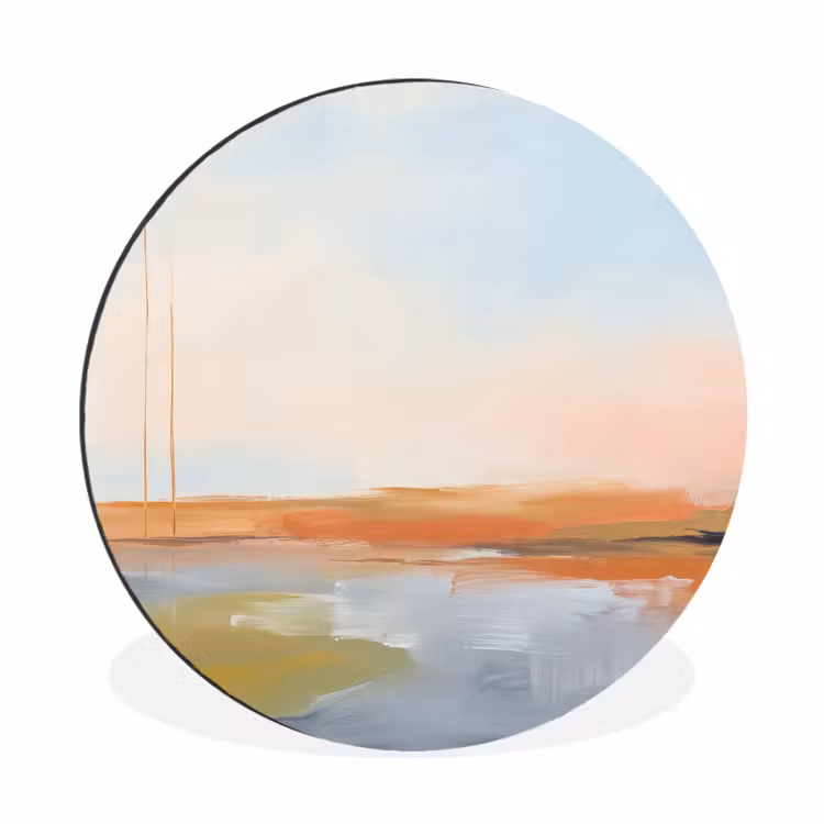 Abstract - Landschap - Horizon - Modern - Kleurrijk Wandcirkel aluminium klein -3d