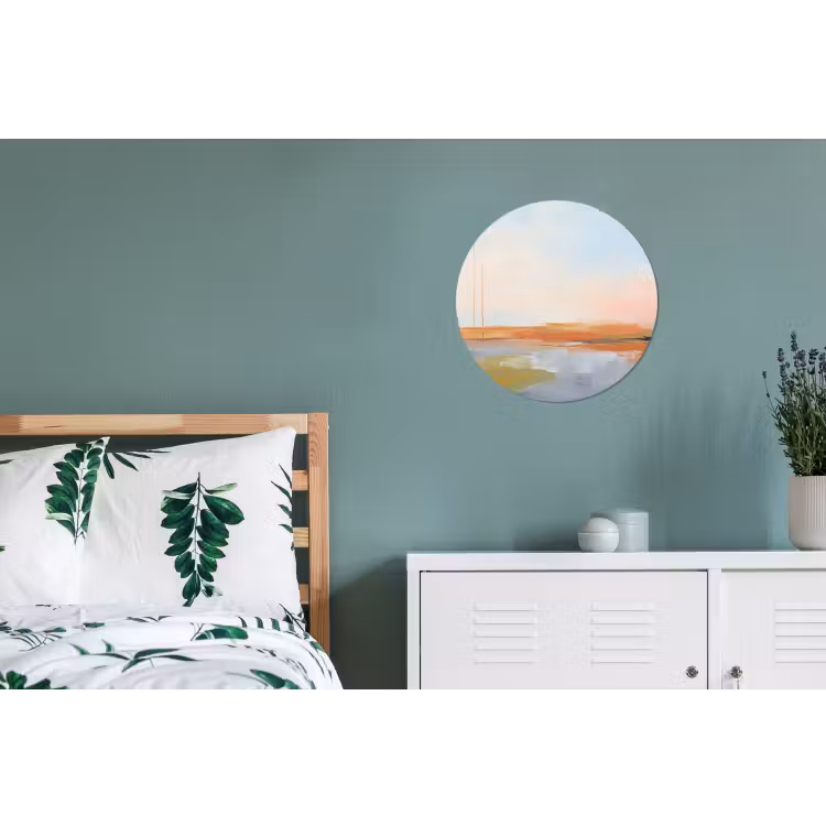 Abstract - Landschap - Horizon - Modern - Kleurrijk Wandcirkel aluminium klein -slaapkamer