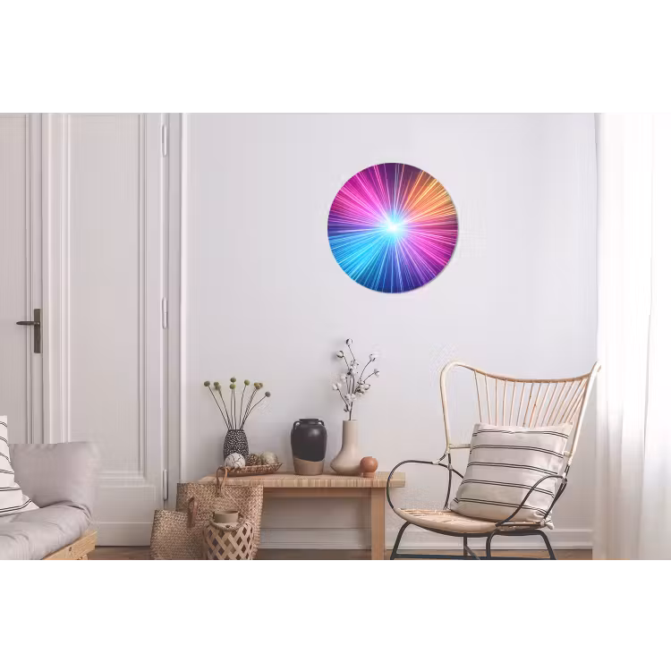 Abstract - Light - Burst - Modern - Colorful Wandcirkel aluminium klein -woonkamer