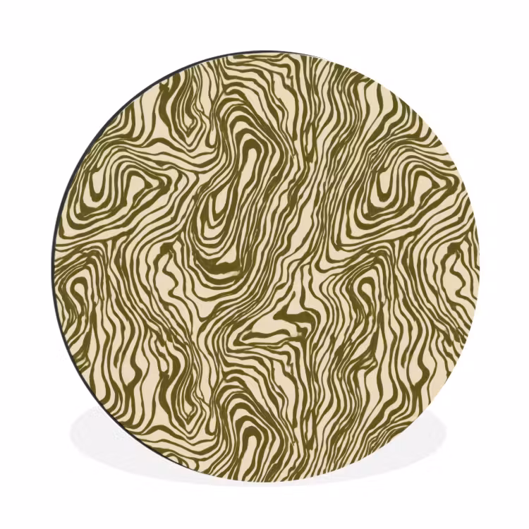 Abstract - Marmer - Groen Wandcirkel aluminium klein 190 -3d
