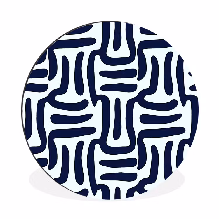 Abstract - Modern - Blauw Wandcirkel aluminium klein 190 -3d