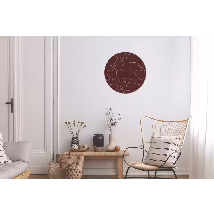 Abstract - Modern - Bruin Wandcirkel aluminium klein 190 -woonkamer
