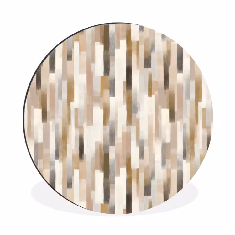 Abstract - Patroon - Kwaststreken Wandcirkel aluminium klein 190 -3d