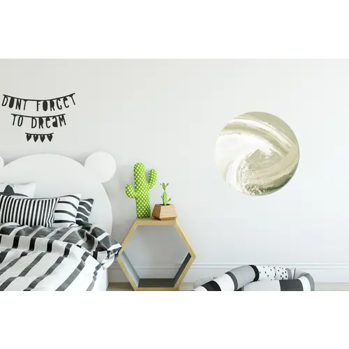 Abstract - Penseelstreken - Golven - Groen Wandcirkel aluminium klein -kinderkamer
