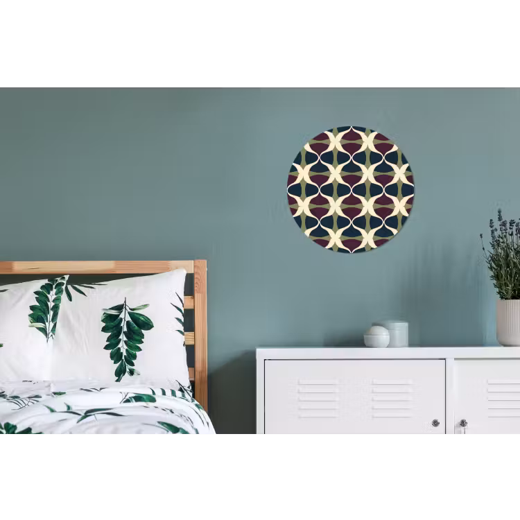 Abstract - Retro - Kleurrijk Wandcirkel aluminium klein 190 -slaapkamer