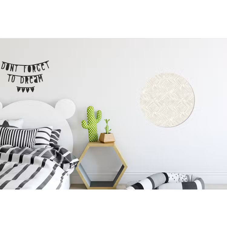 Abstract - Ruiten - Beige Wandcirkel aluminium klein 190 -kinderkamer
