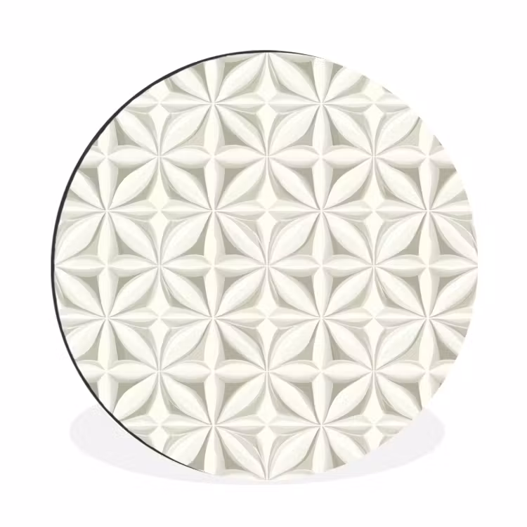 Abstract - Structuur - Grijs - Wit Wandcirkel aluminium klein 190 -3d