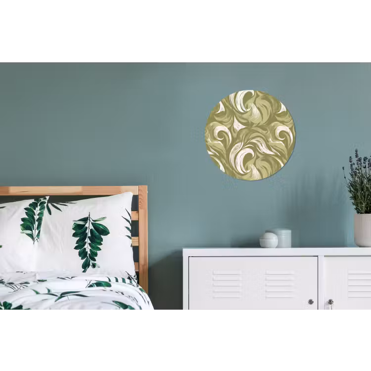 Abstract - Textuur - Groen Wandcirkel aluminium klein 190 -slaapkamer