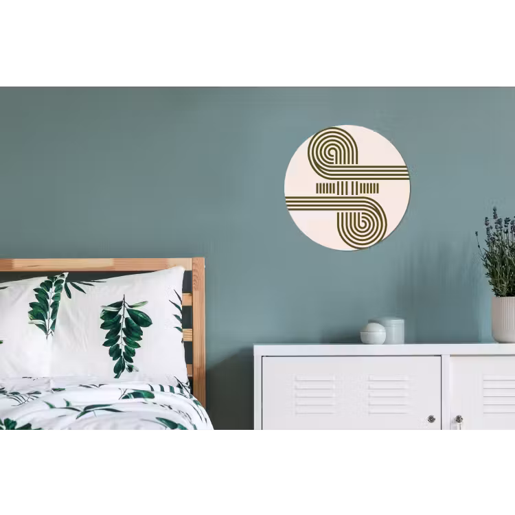 Abstract - Vormen - Modern - Groen Wandcirkel aluminium klein -slaapkamer