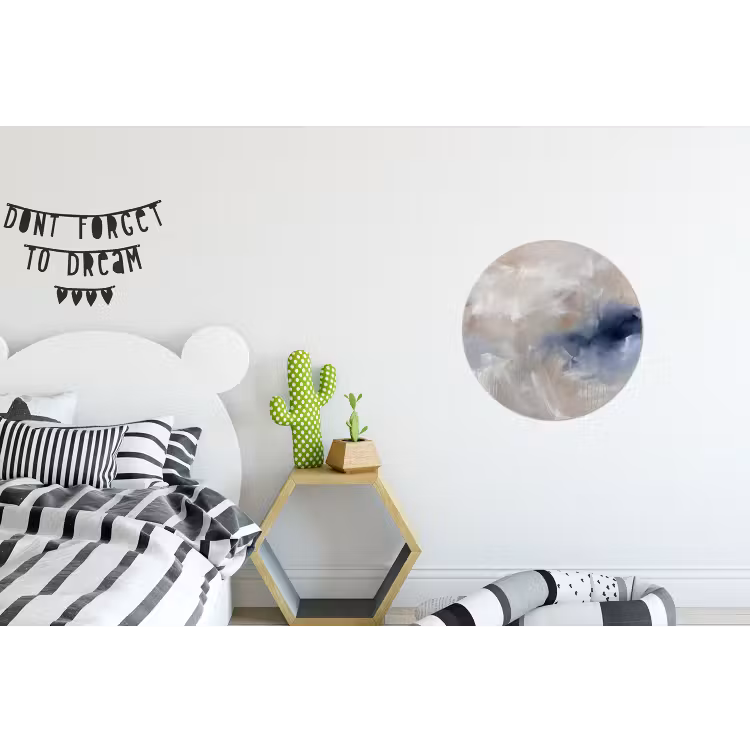 Abstract - Wolken - Sfeer - Modern - Beige Wandcirkel aluminium klein -kinderkamer