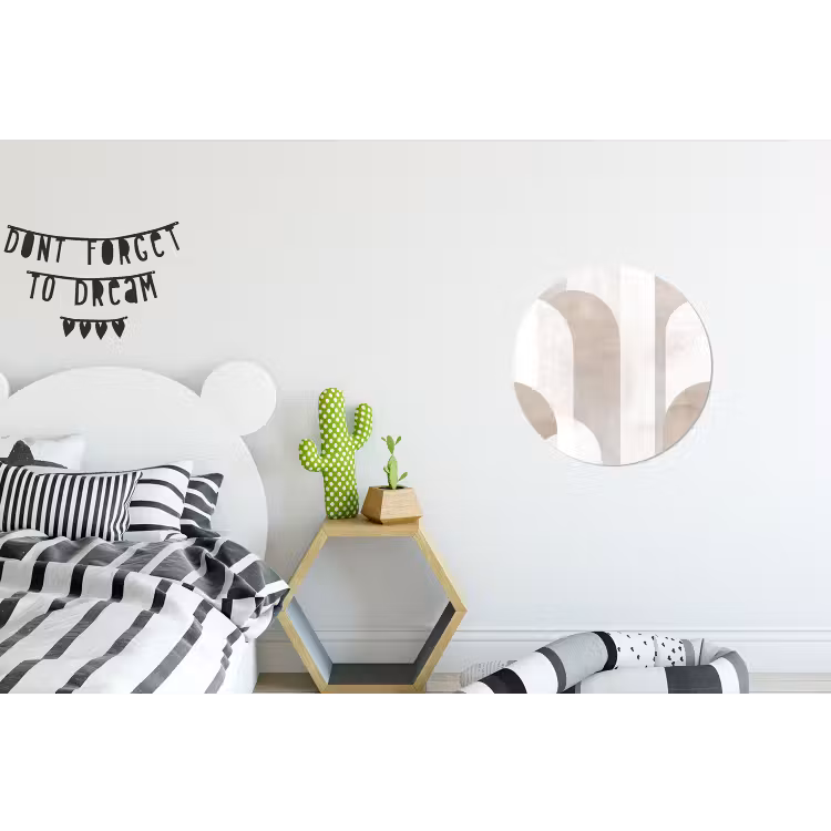 Abstracte bogen - Modern - Beige Wandcirkel aluminium klein -kinderkamer