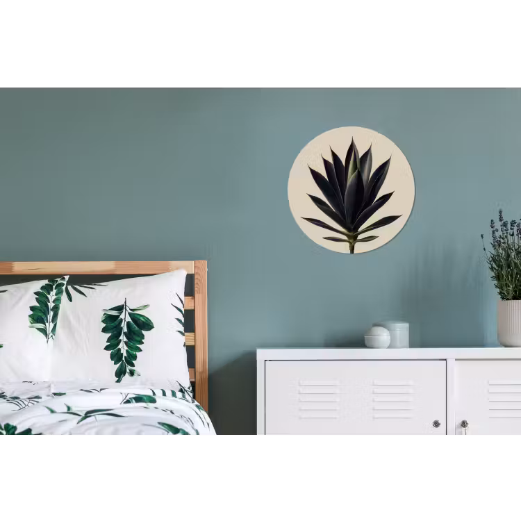 Agaveplant - Symmetrisch - Groen Wandcirkel aluminium klein -slaapkamer
