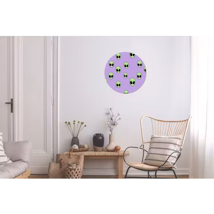 Alien - Retro - Lila Wandcirkel aluminium klein 190 -woonkamer