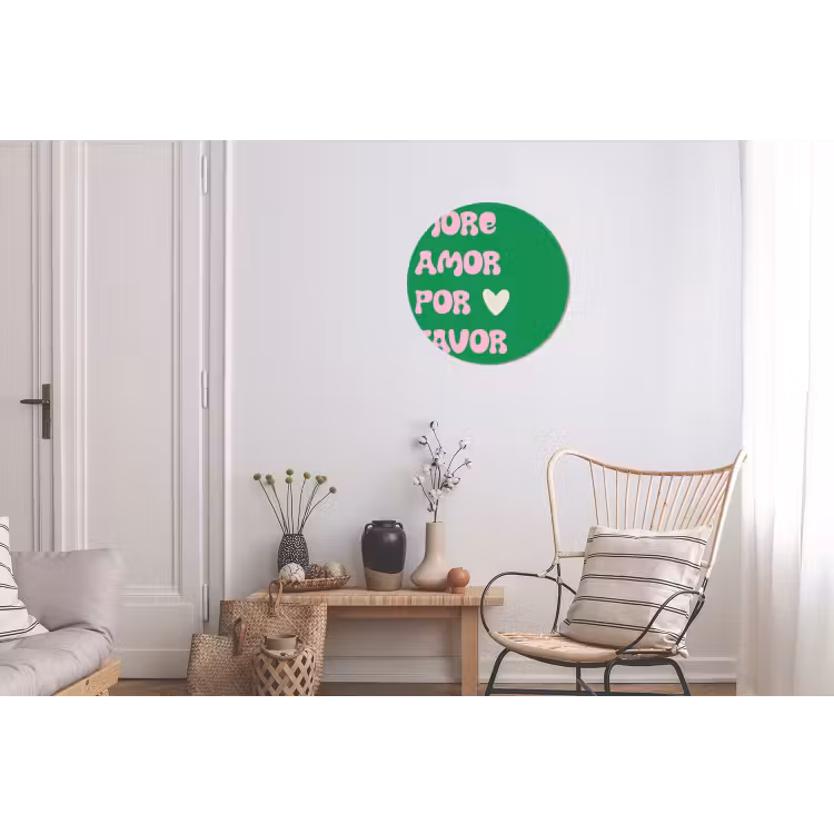 Amor - Valentijn - Groen - Tekst Wandcirkel aluminium klein -woonkamer