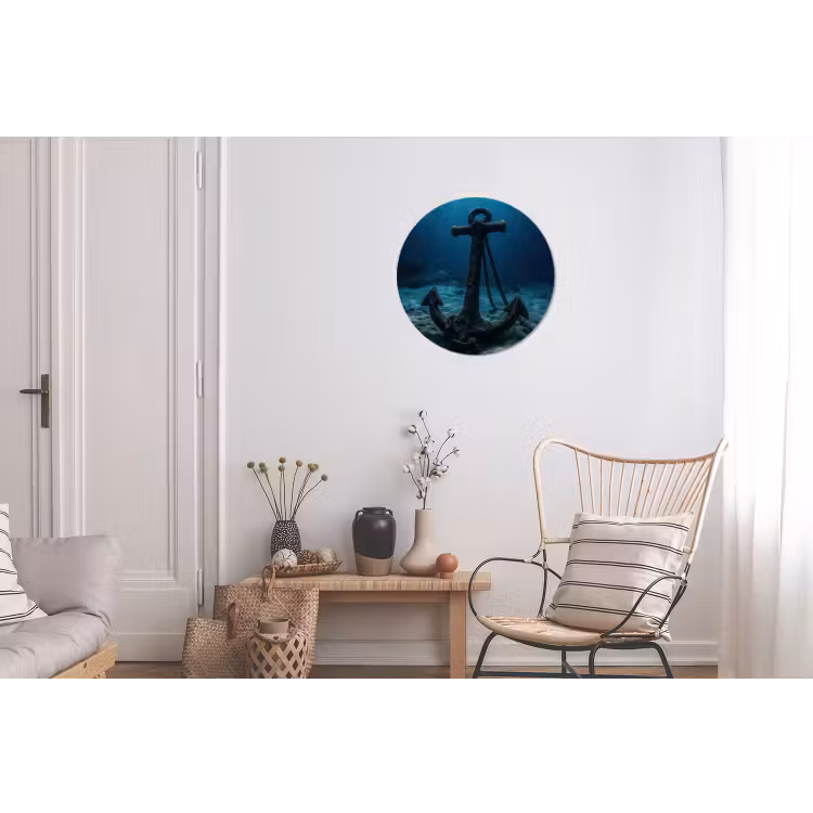 Anker - Ijzer - Zeebodem - Zand Wandcirkel aluminium klein -woonkamer