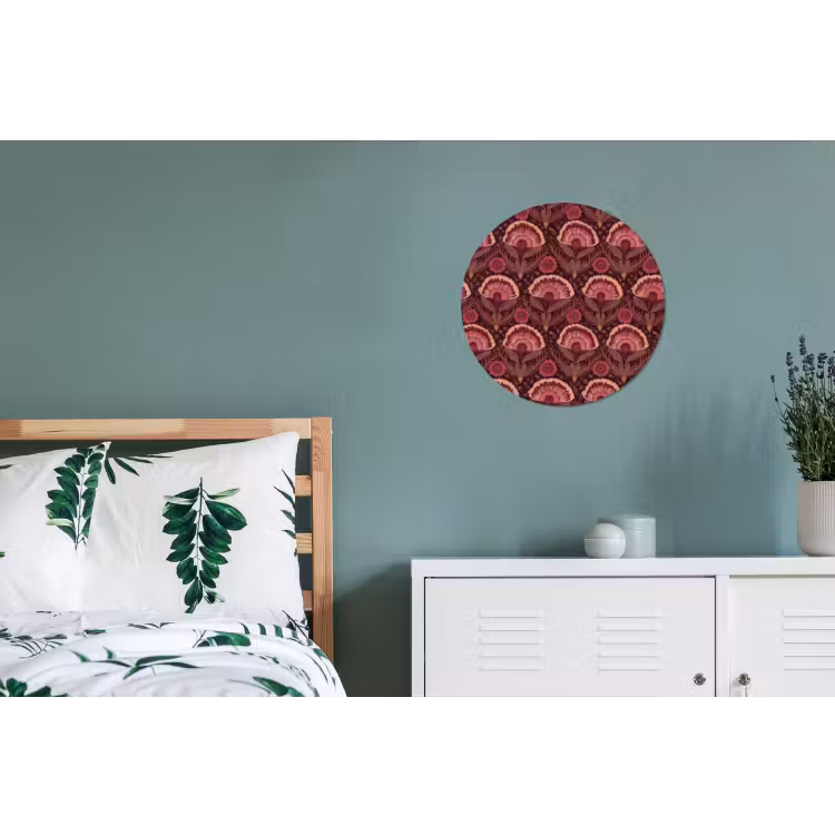 Antiek - Bloemen - Kleurrijk Wandcirkel aluminium klein 190 -slaapkamer