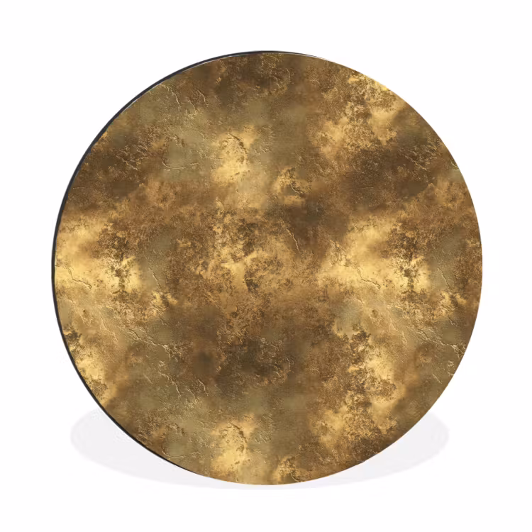 Antiek - Metaallook - Goud Wandcirkel aluminium klein 190 -3d