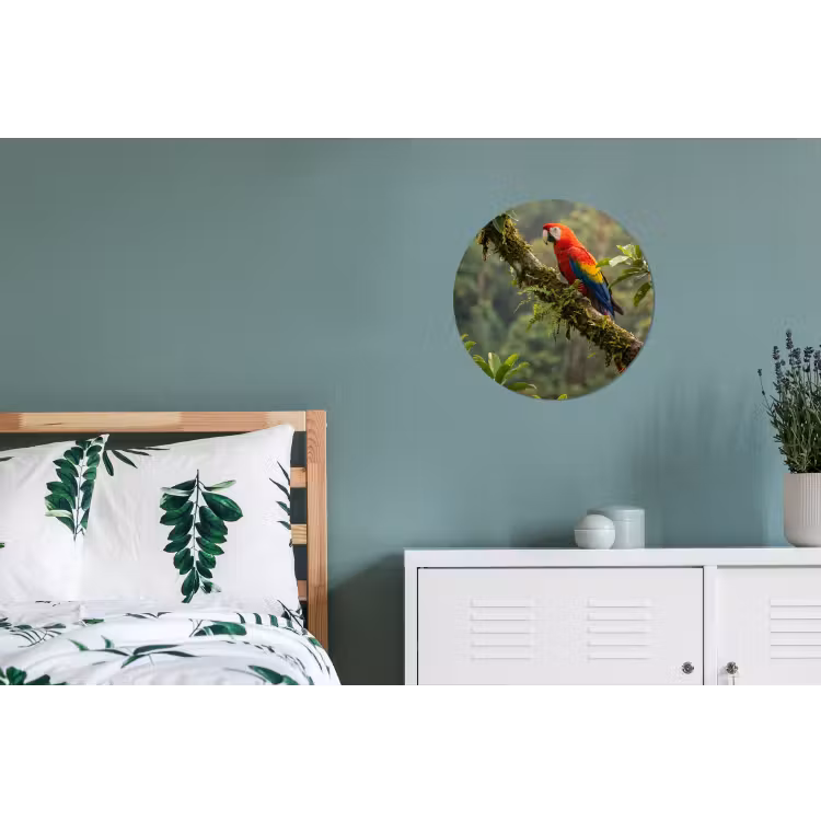 Ara - Jungle - Rood Wandcirkel aluminium klein -slaapkamer