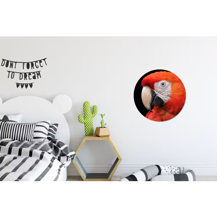 Ara - Portret - Rood Wandcirkel aluminium klein -kinderkamer