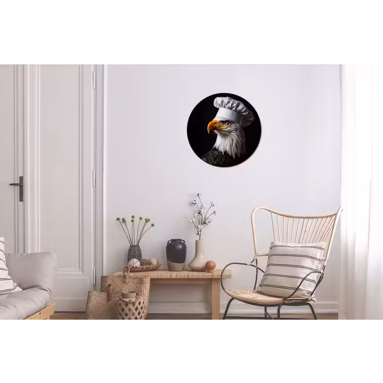 Arend -Amerika - Koksmuts - Vogel - Stoer Wandcirkel aluminium klein -woonkamer