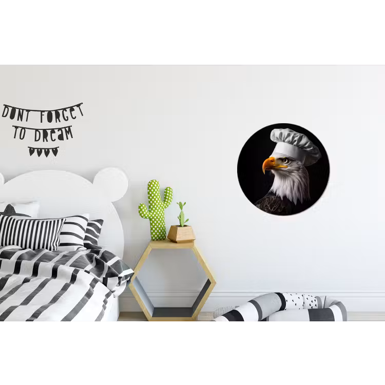 Arend -Amerika - Koksmuts - Vogel - Stoer Wandcirkel aluminium klein -kinderkamer