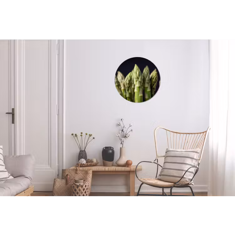 Asperges - Groen - Zwart Wandcirkel aluminium klein -woonkamer