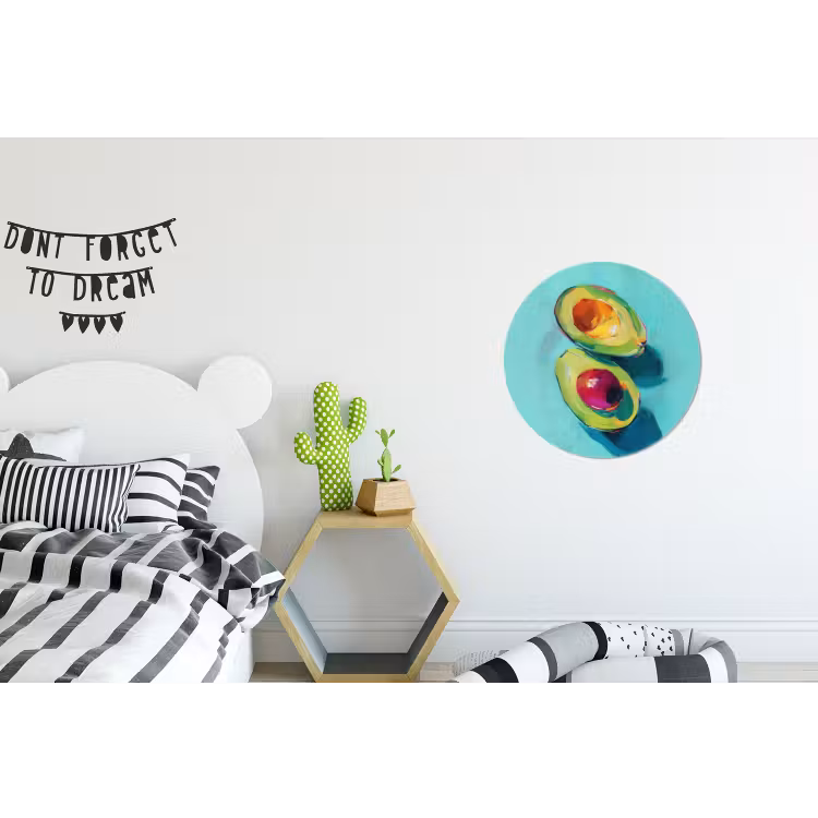 Avocado - Groen - Pit - Schaduw Wandcirkel aluminium klein -kinderkamer
