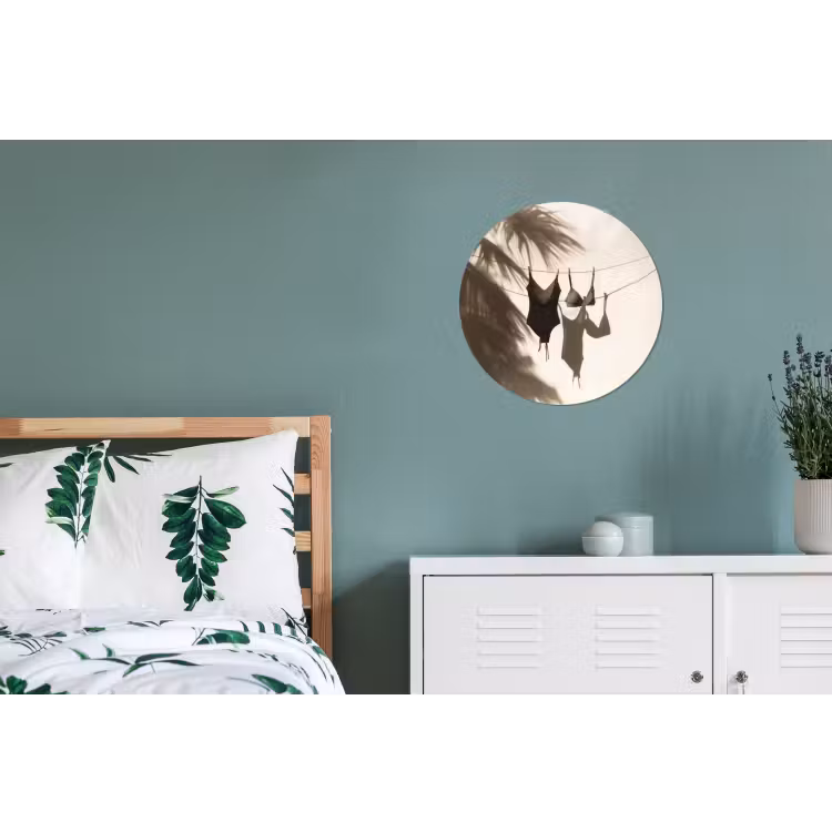 Badkleding - Palmbomen - Schaduw - Tropisch Wandcirkel aluminium klein -slaapkamer