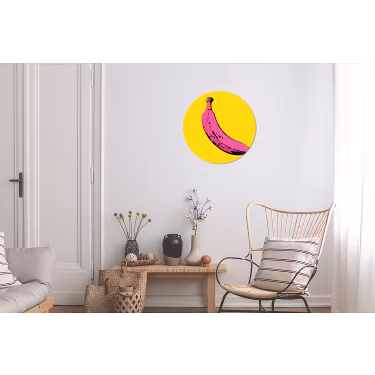 Banaan - Grafisch - Geel Wandcirkel aluminium klein -woonkamer