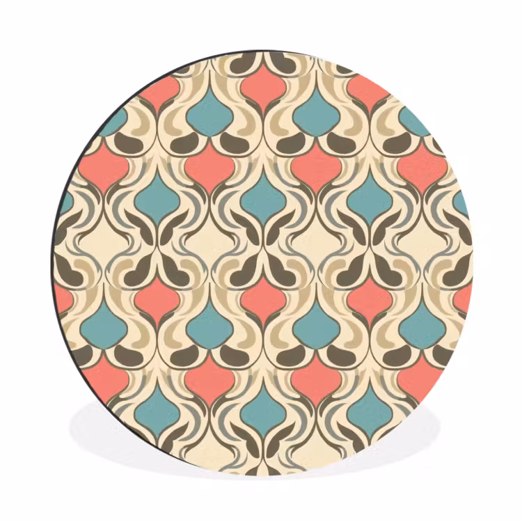 Barok - Retro - Kleurrijk Wandcirkel aluminium klein 190 -3d