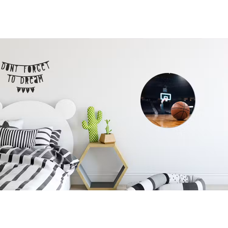 Basketbal - Arena - Sport Wandcirkel aluminium klein -kinderkamer