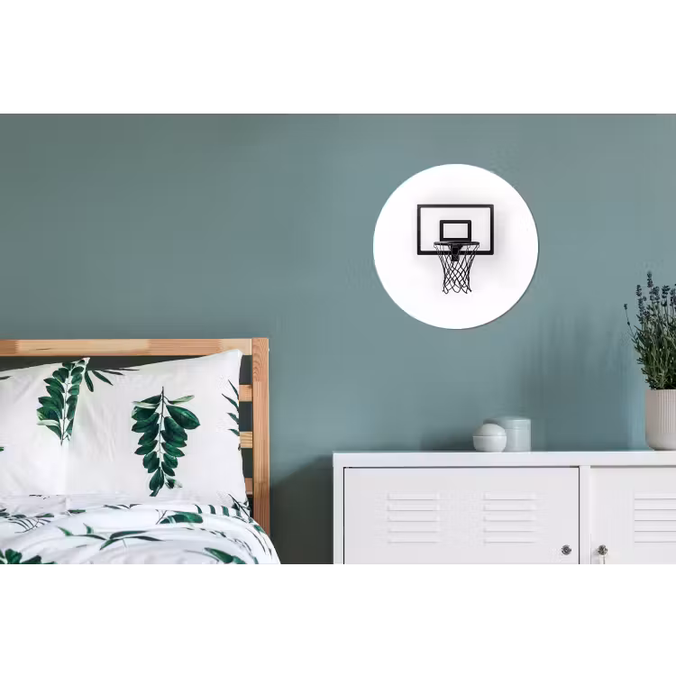 Basketbalbord - Minimalistisch - Zwart Wandcirkel aluminium klein -slaapkamer