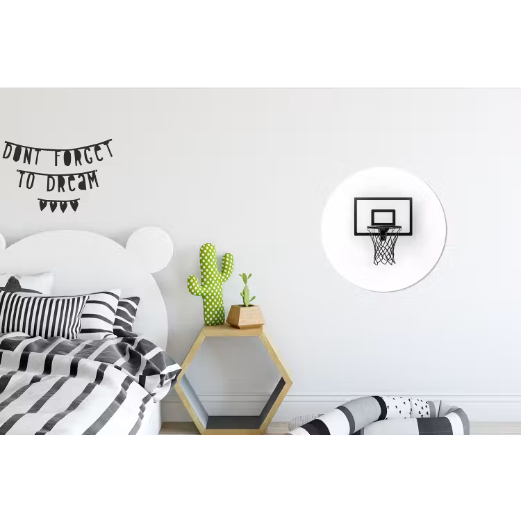 Basketbalbord - Minimalistisch - Zwart Wandcirkel aluminium klein -kinderkamer
