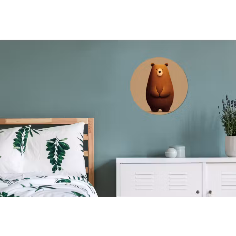 Beer - Minimalistisch - Bruin Wandcirkel aluminium klein -slaapkamer