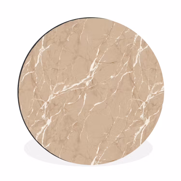 Beige - Marmer - Organisch - Wit Wandcirkel aluminium klein 190 -3d