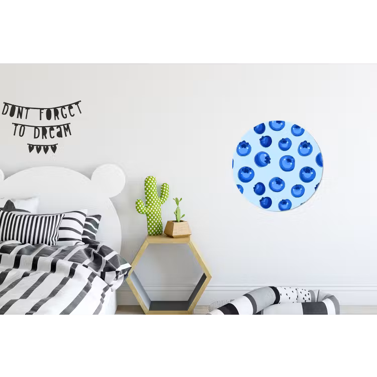 Bessen - Modern - Blauw Wandcirkel aluminium klein 190 -kinderkamer