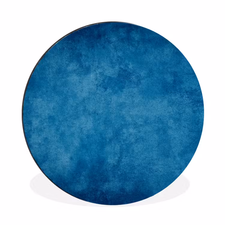 Beton - Blauw - Vintage Wandcirkel aluminium klein -3d