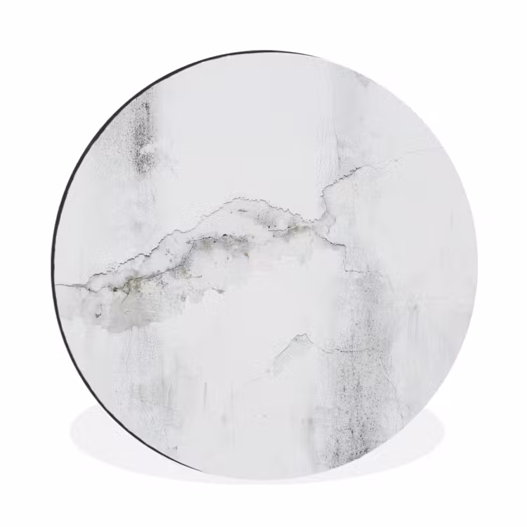 Beton - Grijs - Wit Wandcirkel aluminium klein -3d