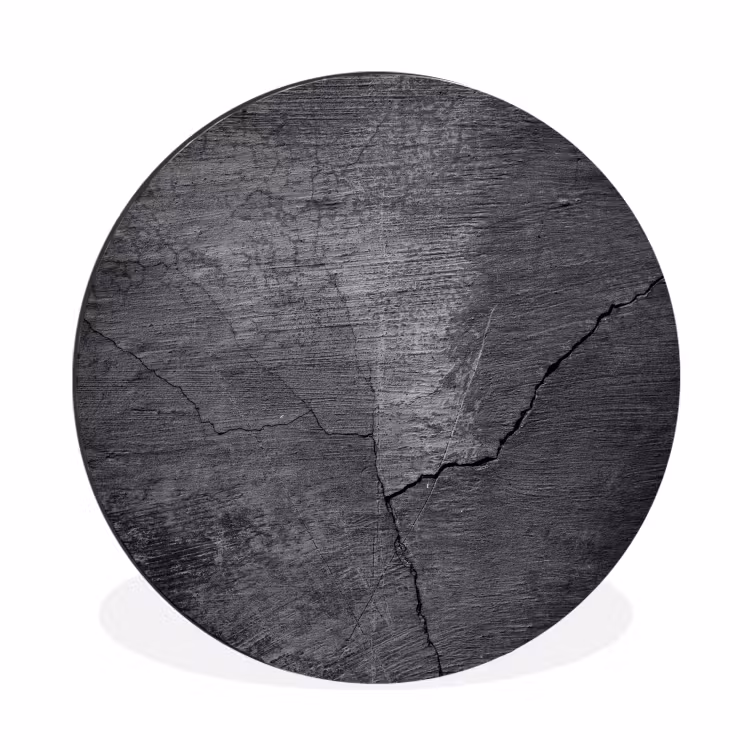 Beton - Zwart - Scheur Wandcirkel aluminium klein -3d