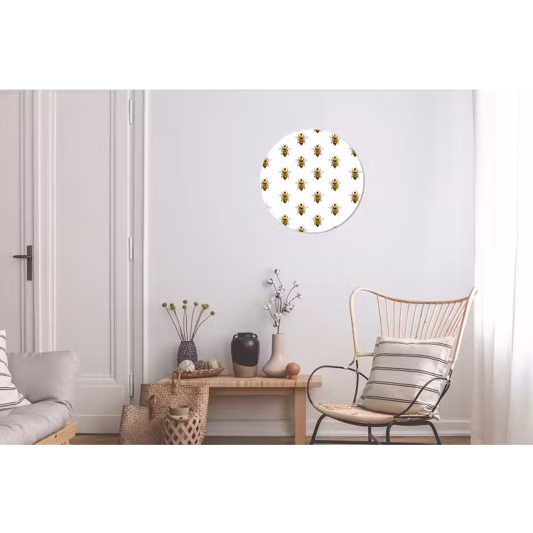 Bijen - Tijdloos - Wit Wandcirkel aluminium klein 190 -woonkamer