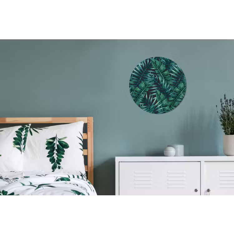 Bladeren - Inductie beschermer - Jungle - Tropical Wandcirkel aluminium klein -slaapkamer