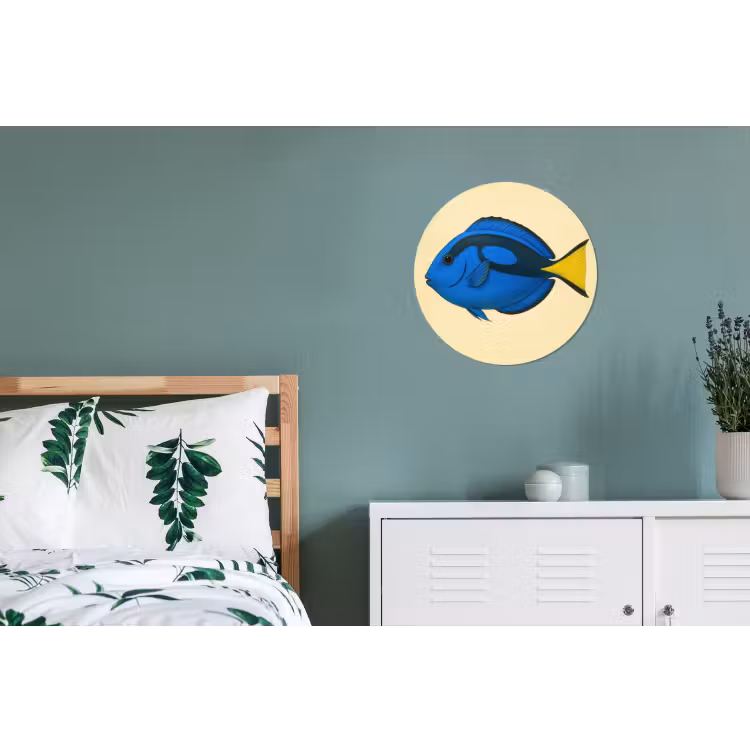 Blauw - Dory - Vis - Staartvin Wandcirkel aluminium klein -slaapkamer