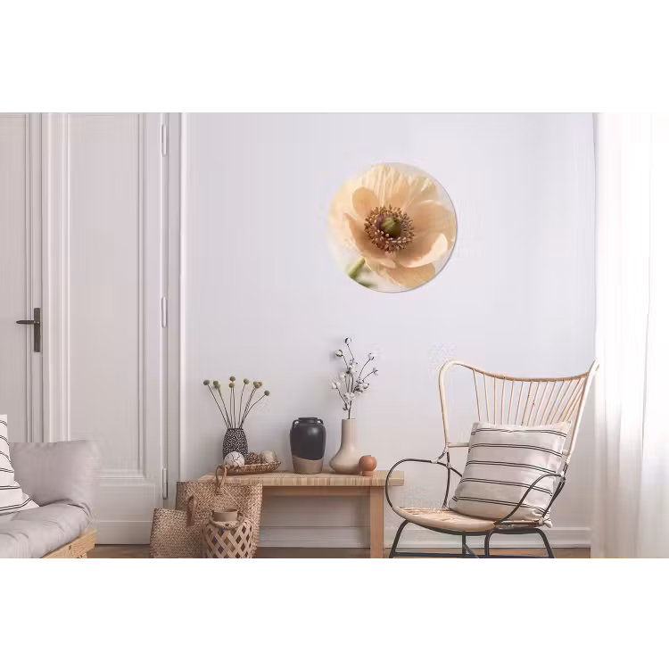 Bloem - Minimalistisch - Groen Wandcirkel aluminium klein -woonkamer