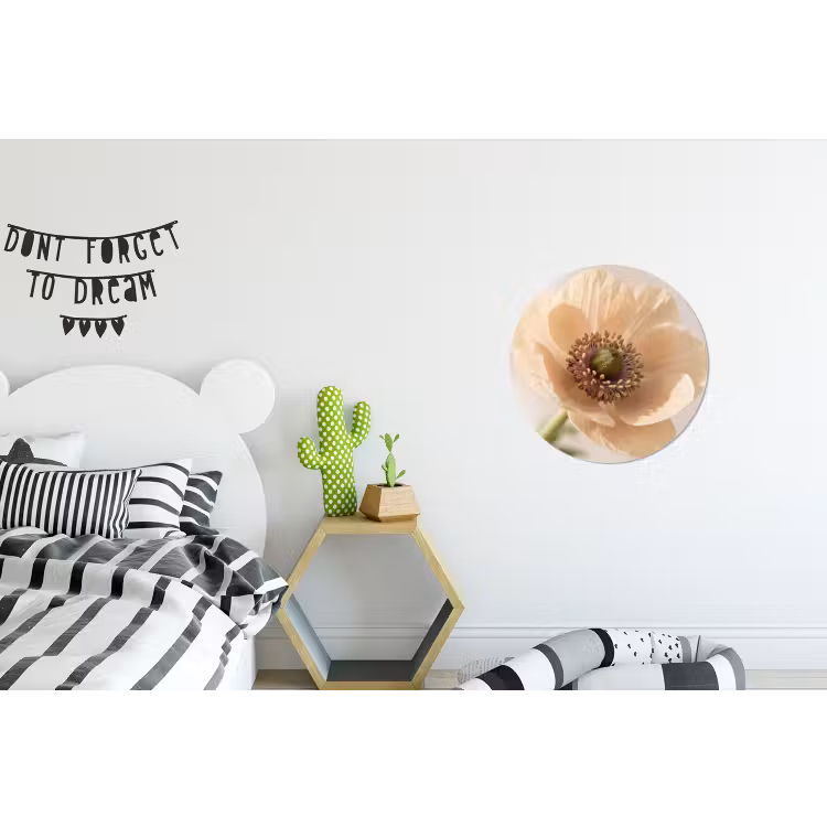 Bloem - Minimalistisch - Groen Wandcirkel aluminium klein -kinderkamer