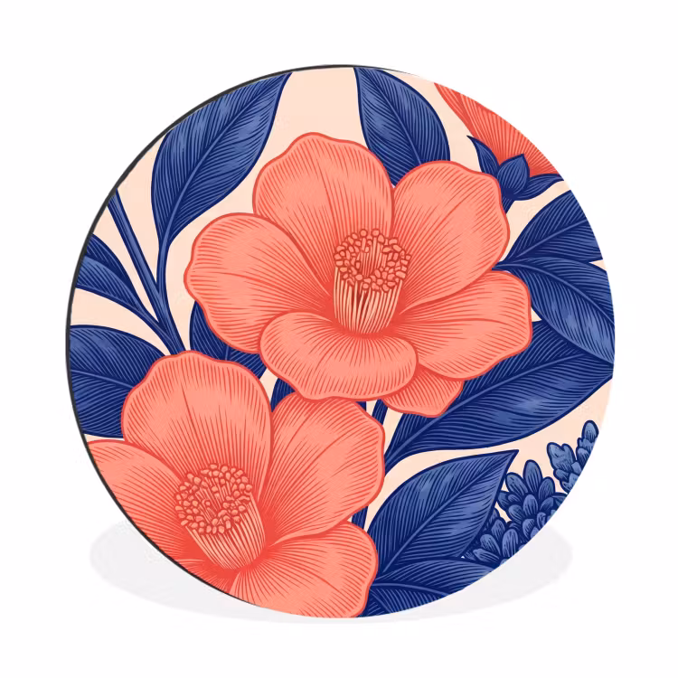 Muurcirkel aluminium - Bloemen - Bladeren - Botanisch — 1