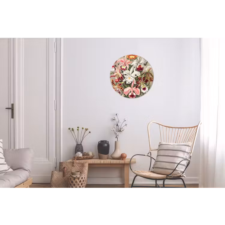 Bloemen - Ernst haeckel - Tuinposter - Vintage - Schuttingposter Wandcirkel aluminium klein -woonkamer