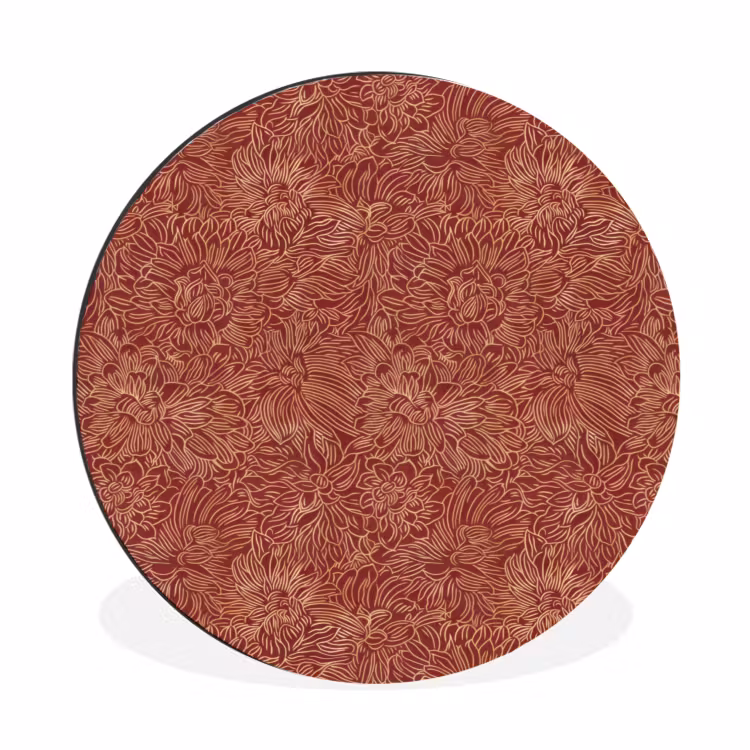 Bloemen - Motief - Rood Wandcirkel aluminium klein 190 -3d
